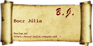 Bocz Júlia névjegykártya