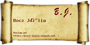 Bocz Júlia névjegykártya